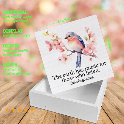 SOFEGY Inspirational Desk Decor Motivational Quote Wood Block Plaque 5x5 Inch