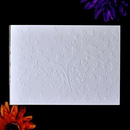 DDOUJOY Plastic Embossing Folders Flowers Leaves Butterfly 4pcs for Crafts