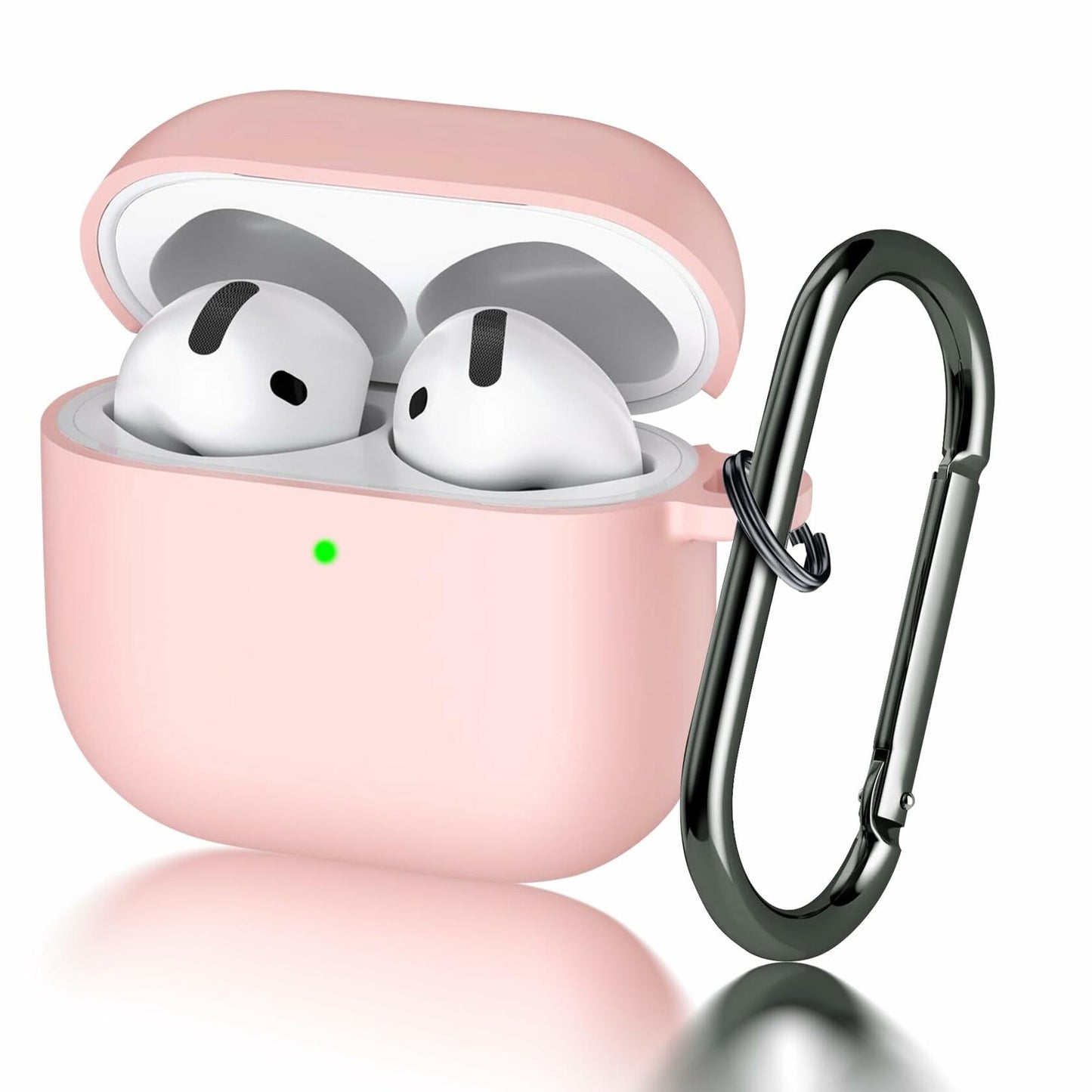 Seltureone AirPods 4 Case Soft Silicone Shockproof Keychain Pink 2024