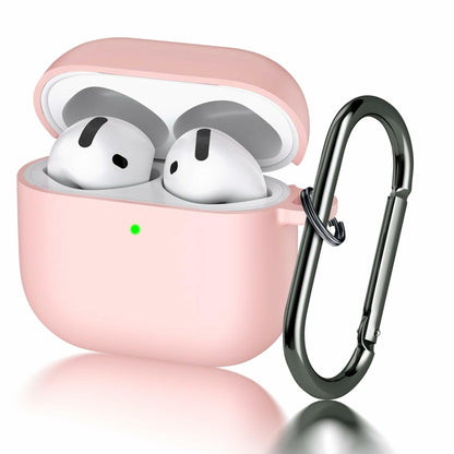 Seltureone AirPods 4 Case Soft Silicone Shockproof Keychain Pink 2024