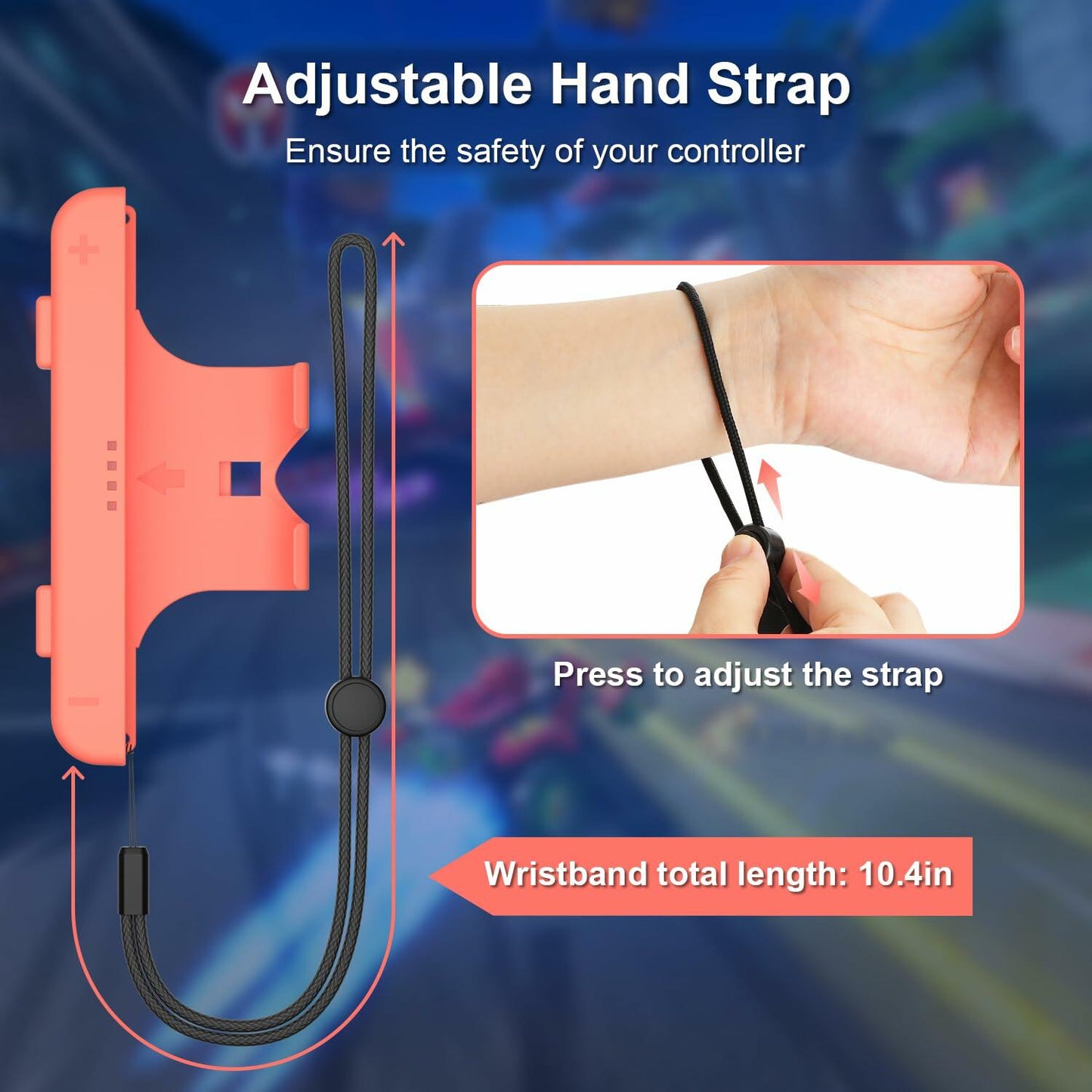 Gamorek Wrist Strap for Switch 2 Joy Con Controller 2 Pack Blue Orange