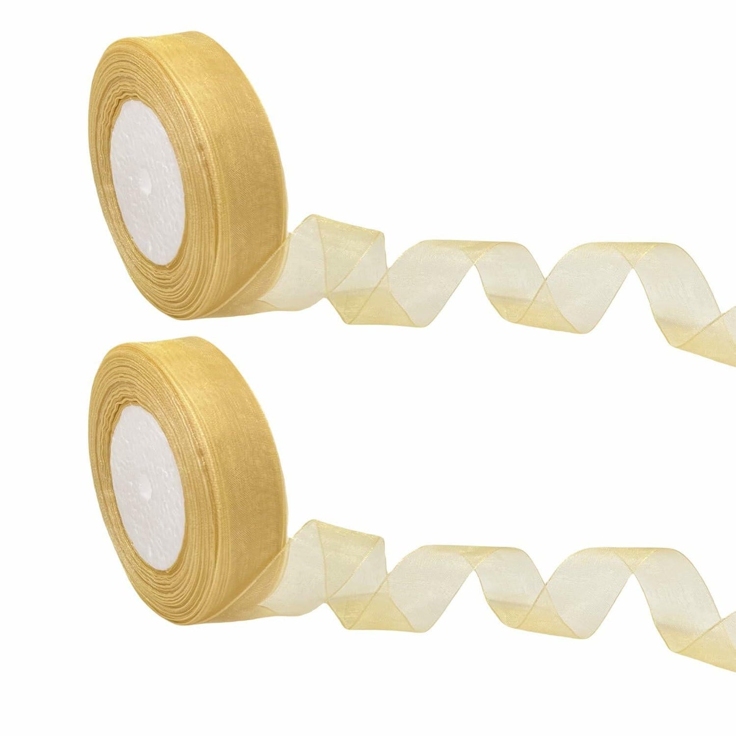 BEAUTOPE Sheer Organza Chiffon Ribbon 1in x 100yd White Polyester