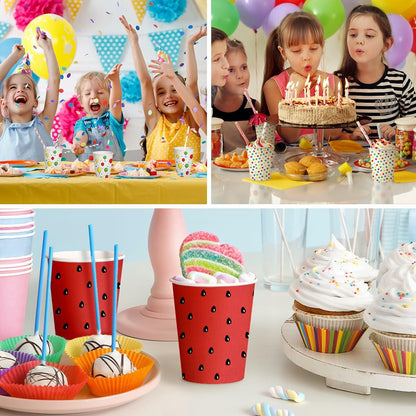 PAW Decor Collection Disposable Paper Cups 8.5oz 50-Pack Watermelon Theme