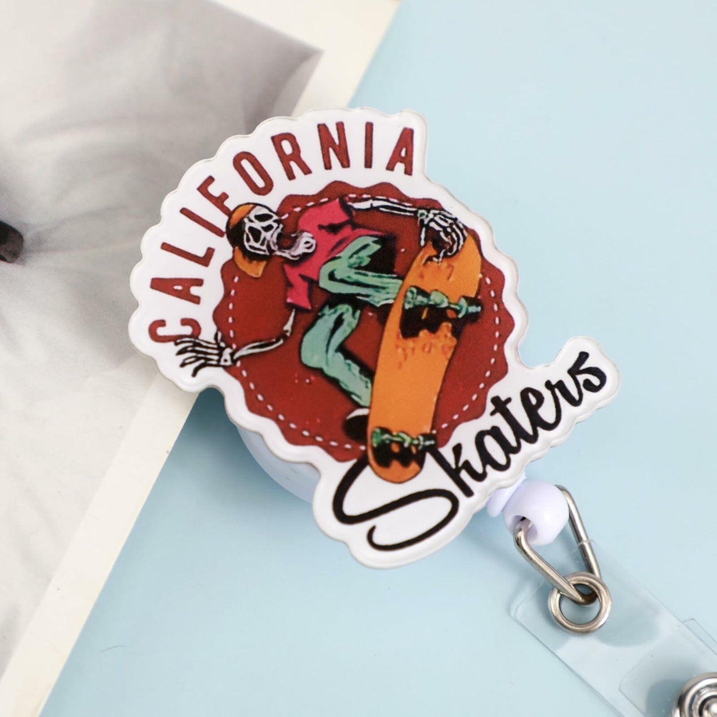 Ldcttcy 5 Pcs Retractable Badge Reel Name Tag ID Clip Holder Cute Animals