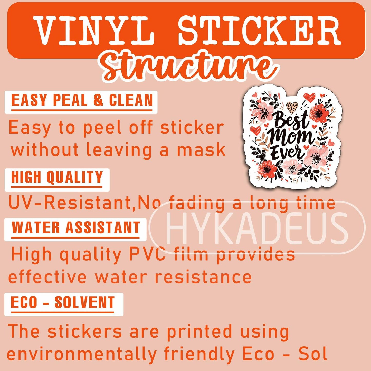 HYKADEUS in My Pregnant Era New Mom Waterproof Vinyl Stickers 3x2.5in 3Pcs