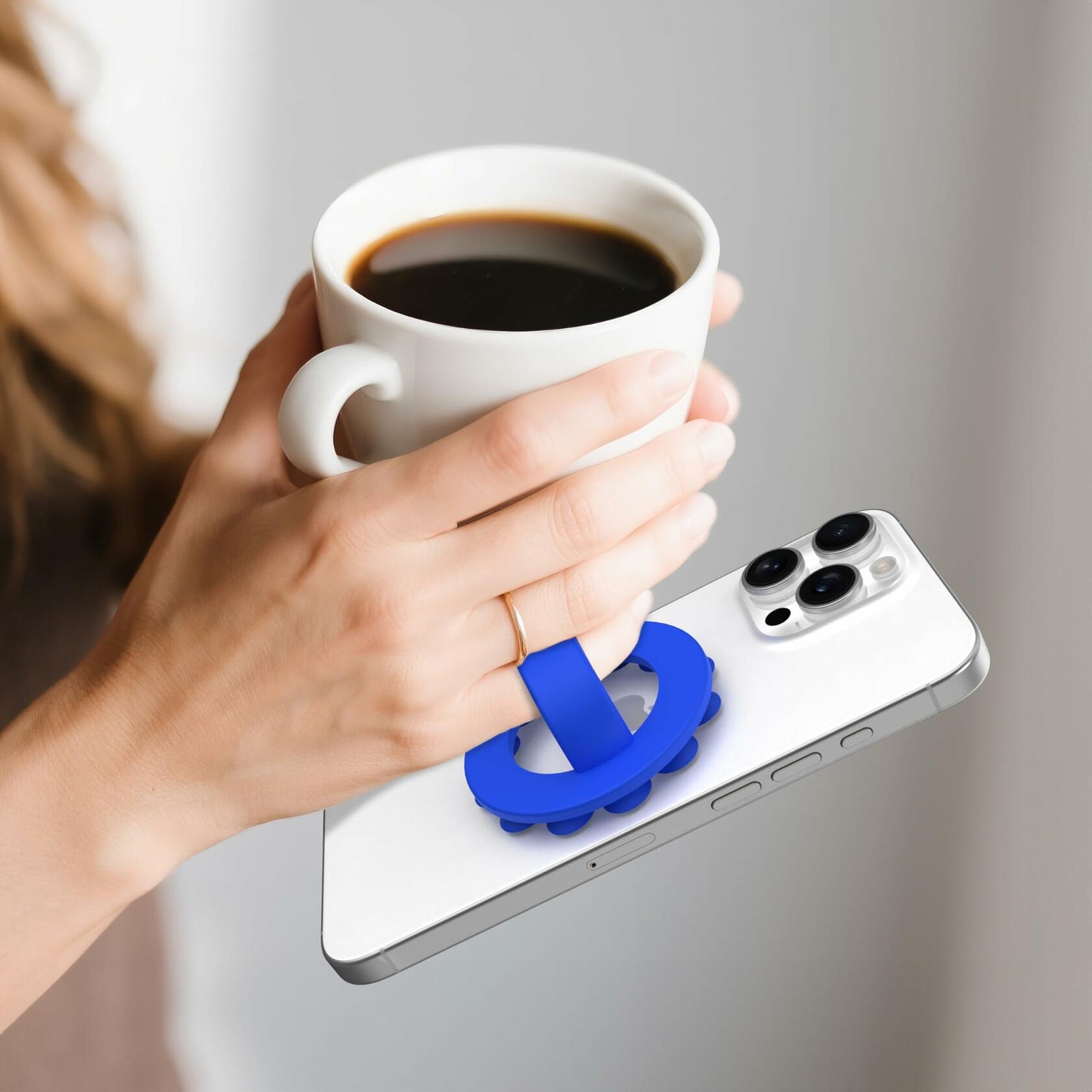 HZZADZXW Silicone Phone Grip Detachable Holder Comfy Loop Blue