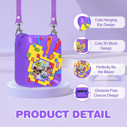 SKRVGOJFG Bitzee Disney Silicone Protective Case Purple with Lanyard