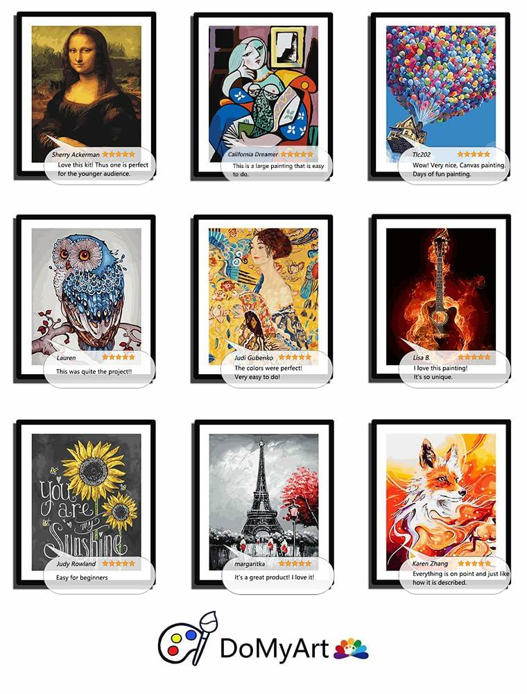 DoMyArt Paint by Numbers Kit Adult Beginner DIY Acrylic Nature 12x16 Framed