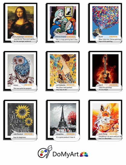 DoMyArt Paint by Numbers Kit Adult Beginner DIY Acrylic Nature 12x16 Framed