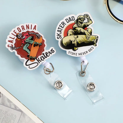 Ldcttcy 5 Pcs Retractable Badge Reel Name Tag ID Clip Holder Cute Animals