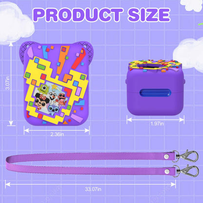 SKRVGOJFG Bitzee Disney Silicone Protective Case Purple with Lanyard