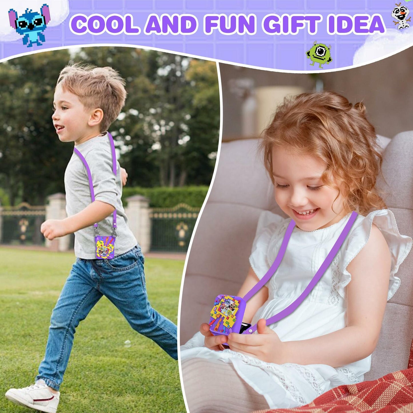 SKRVGOJFG Bitzee Disney Silicone Protective Case Purple with Lanyard
