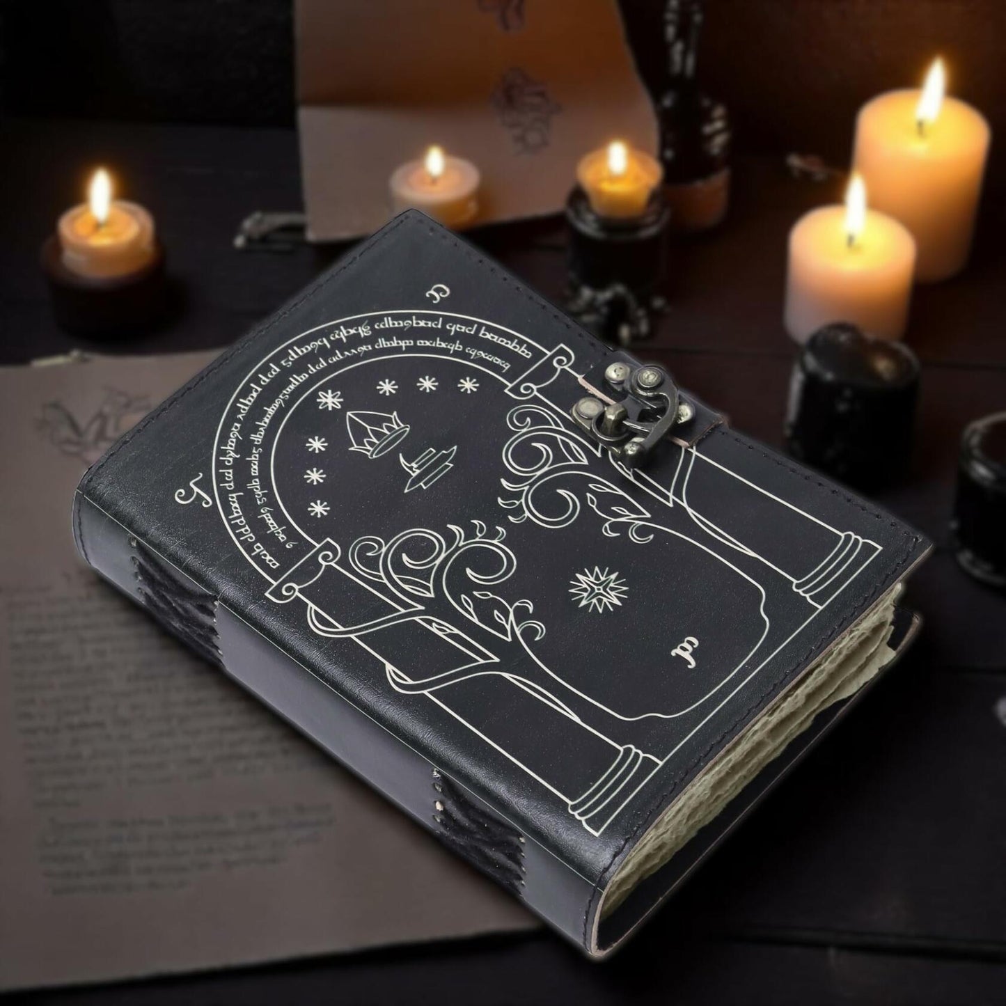 EHH Celtic Cross Leather Journal Hardcover Spell Book Vintage Diary Black