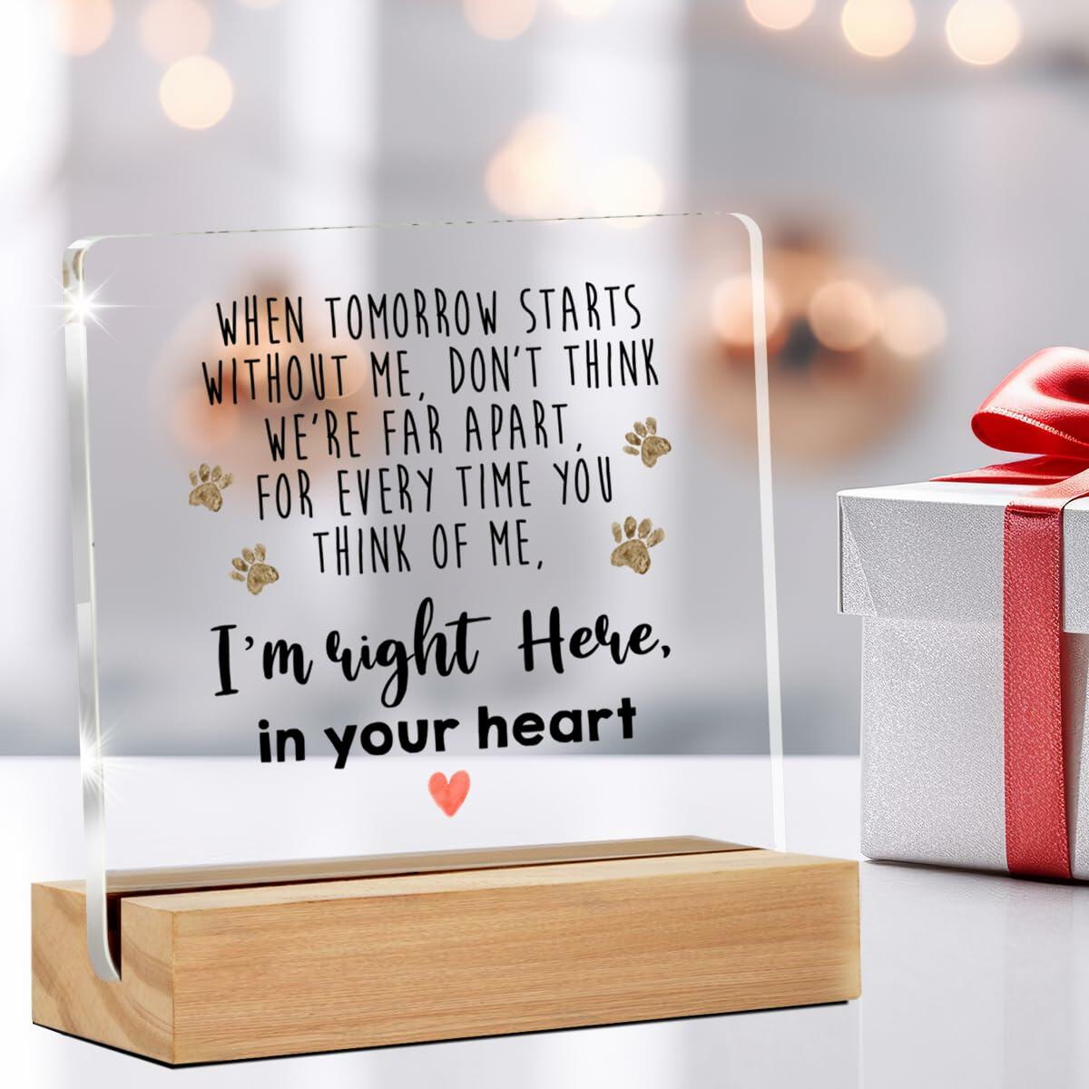 GTGIC Dog Memorial Gifts Clear Acrylic Desk Sign 4x4 Inches Polychrome