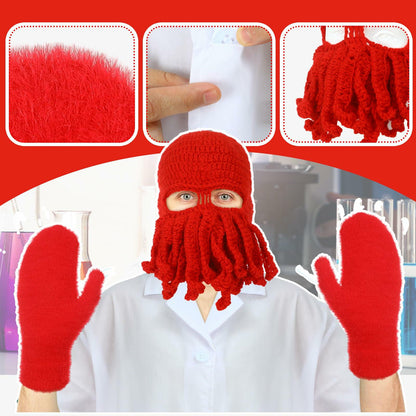 Newcotte Adult Lobster Doctor Costume Set Red White 3 Pcs