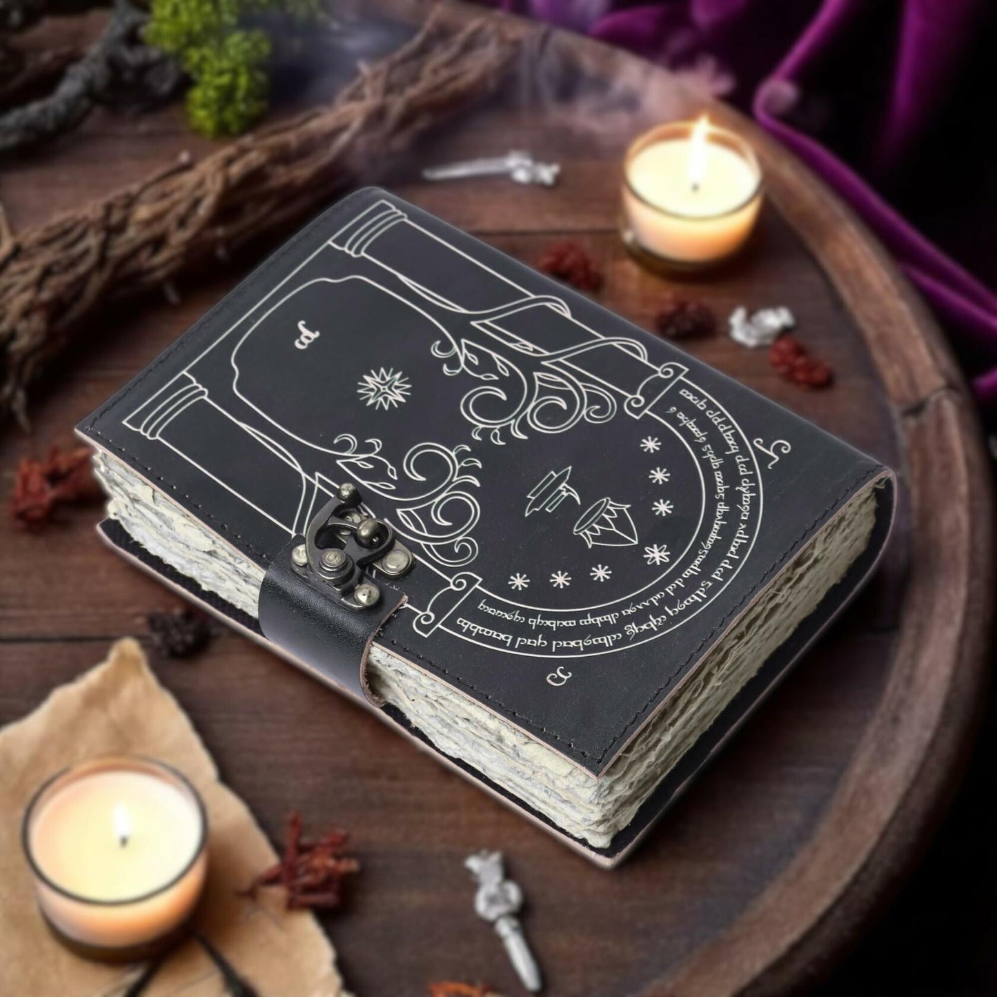 EHH Celtic Cross Leather Journal Hardcover Spell Book Vintage Diary Black