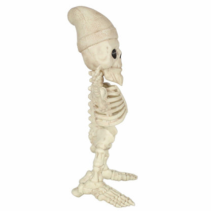 Seasons 12" Skeleton Gnome Figurine Halloween Decoration White Plastic