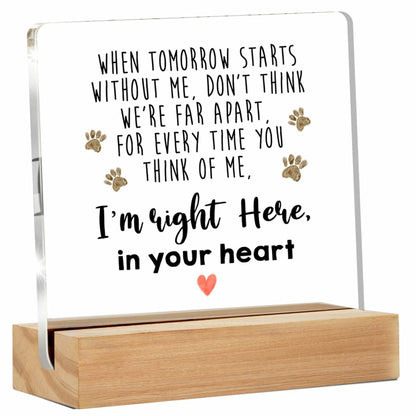 GTGIC Dog Memorial Gifts Clear Acrylic Desk Sign 4x4 Inches Polychrome