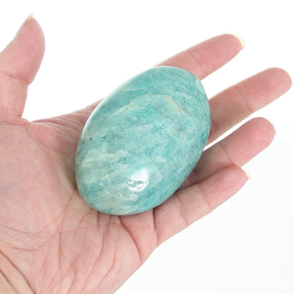 Orientrea Amazonite Palm Stone Smooth Pocket Healing Crystal 1 Pc
