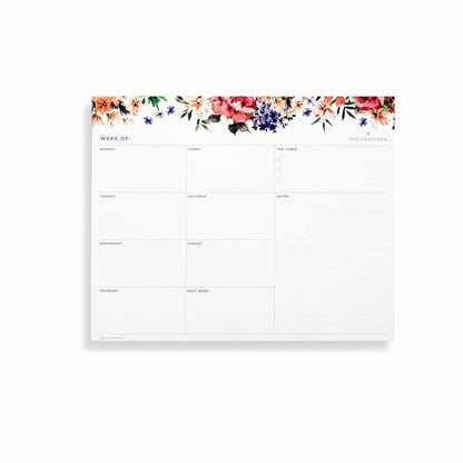 Day Designer Weekly Planning Pad w Prompts Lined Notes 10 x 8