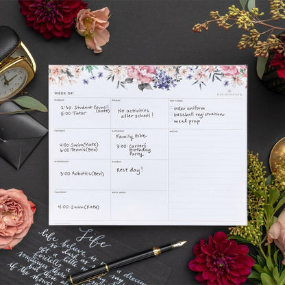 Day Designer Weekly Planning Pad w Prompts Lined Notes 10 x 8