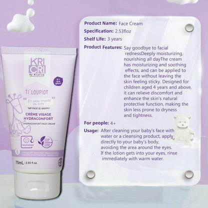 Kricri Children Face Moisturizer Plant Based for Dry Sensitive Skin
