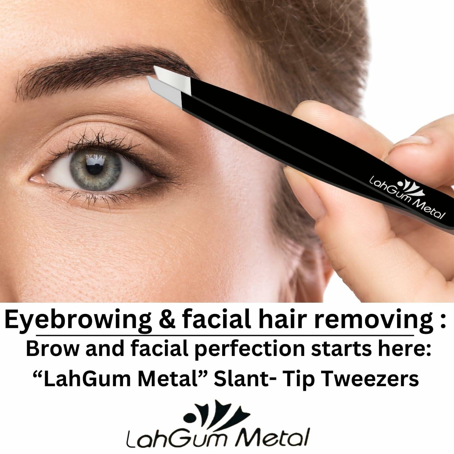 Sharp Pointy Eyebrow Tweezers Set Precision Slanted Black Facial Hair Tool
