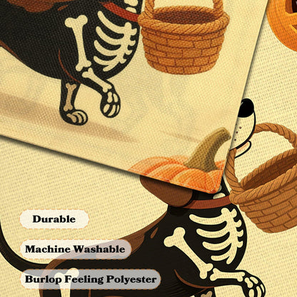 Halloween Trick or Treat Garden Flag 12x18 Double Sided Ghost Dog