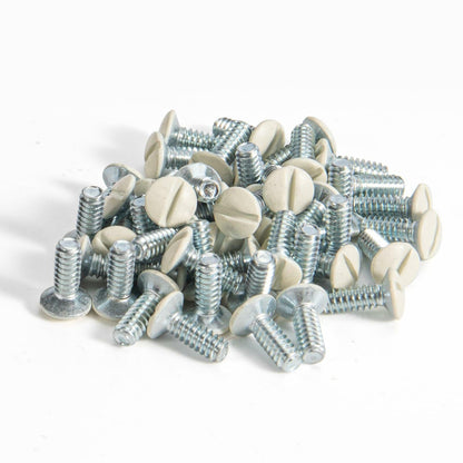 Henne Bery 3/8" 6-32 Thread Oval Head Wall Plate Screws 50 Pack Light Almond