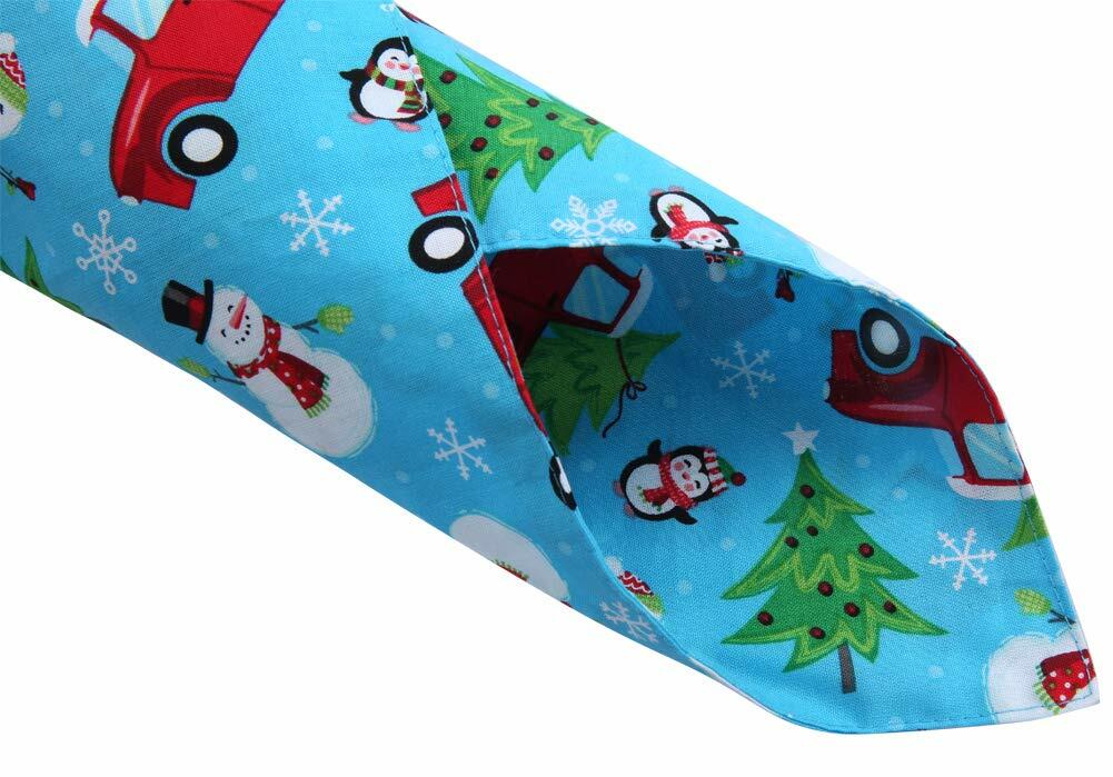 KZHAREEN 4 Pack Christmas Dog Bandana Reversible Cotton Multicolor Large