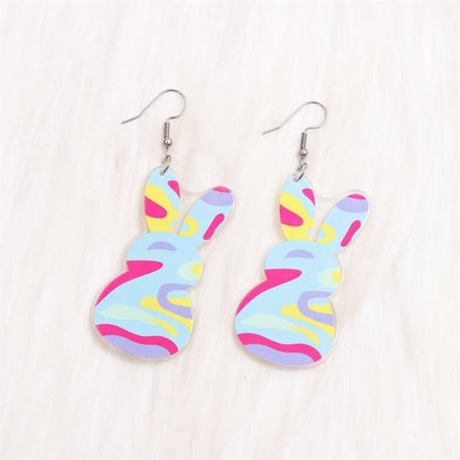 xuzhiyuan Happy Easter Acrylic Rabbit Carrot Basket Drop Earrings