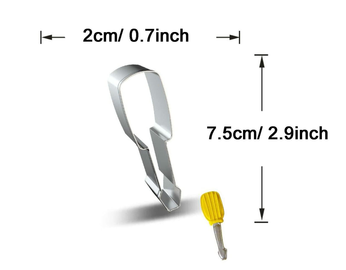 WJSYSHOP Screwdriver Shape Cookie Cutter Stainless Steel Silver