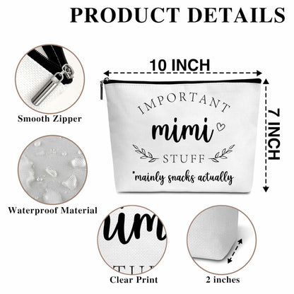 Gifts for Mimi Makeup Cosmetic Bag for Women Best Mimi Ever Grandma Gift C07