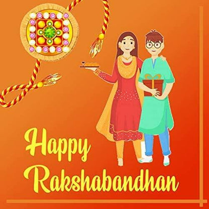 Rakhi Set of 6 Ganpati Thread Bracelets for Brother Bhai Raksha Bandhan RED