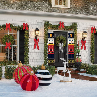Nutcracker Christmas Banner Porch Sign Front Door Indoor Outdoor Decor