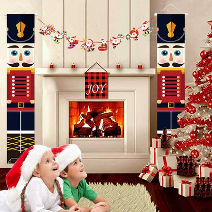Nutcracker Christmas Banner Porch Sign Front Door Indoor Outdoor Decor