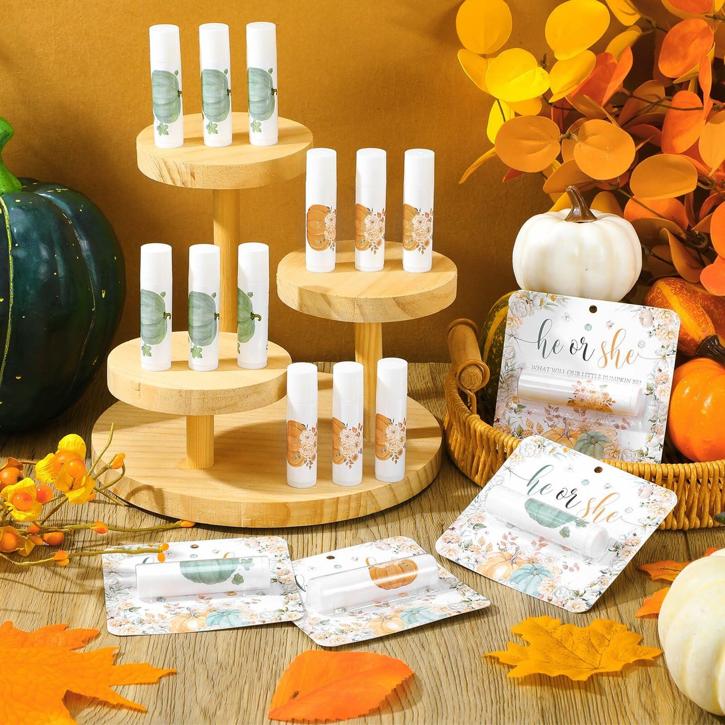 Open Box Heigble 24pcs Pumpkin Lip Balm Fall Party Favors Like New