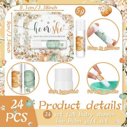 Open Box Heigble 24pcs Pumpkin Lip Balm Fall Party Favors Like New
