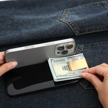Qianyu Slim Money Clip 6 Pack Stainless Steel Cash Card Holder Gold Silver
