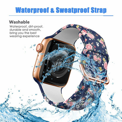 OIWZEF Silicone Band for Apple Watch 38-49mm Sport Strap Marble