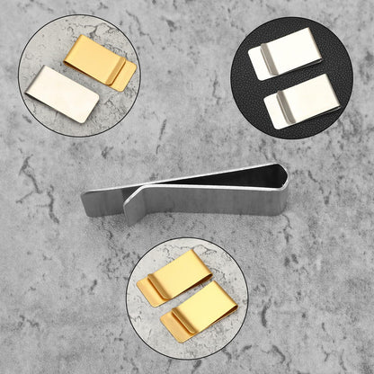 Qianyu Slim Money Clip 6 Pack Stainless Steel Cash Card Holder Gold Silver