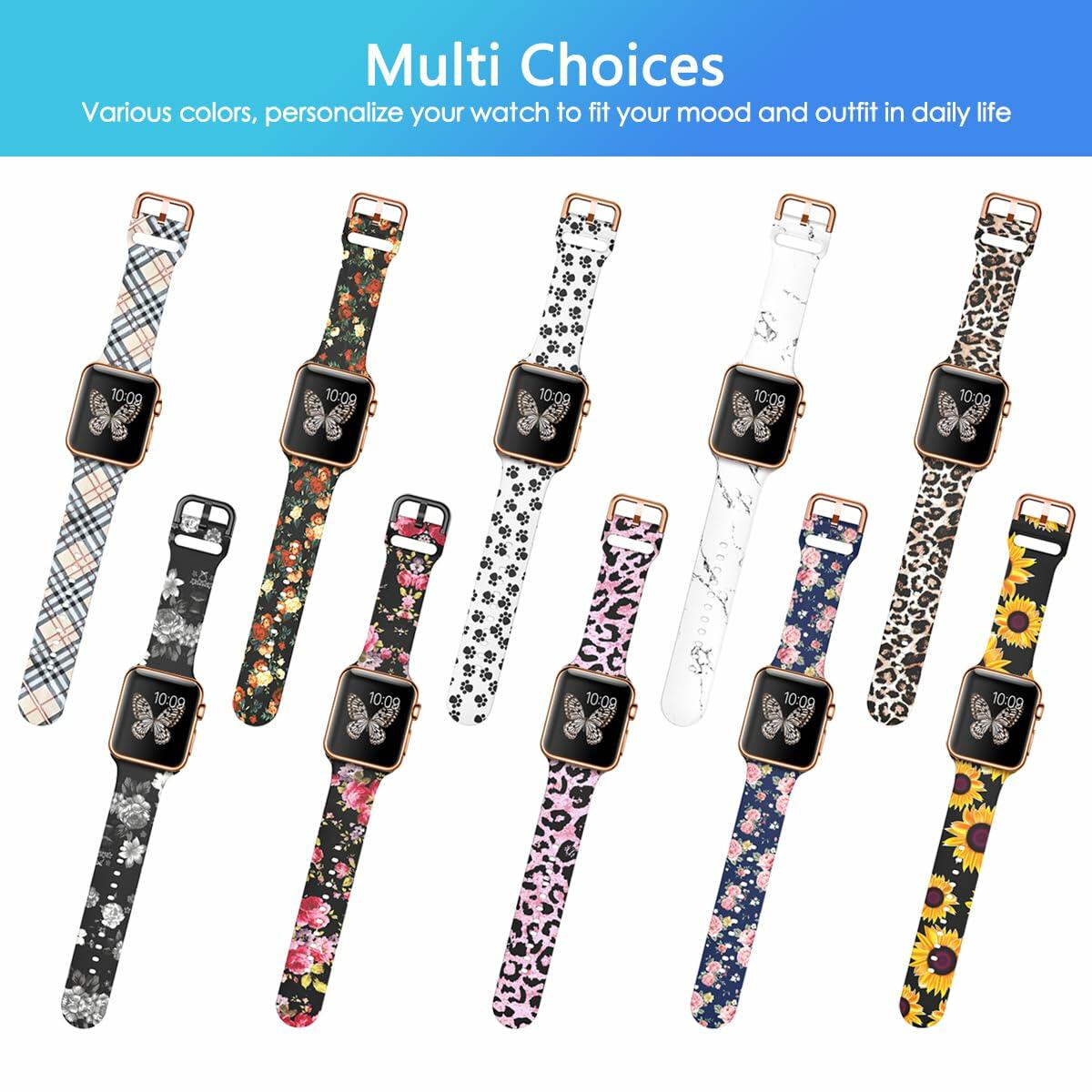 OIWZEF Silicone Band for Apple Watch 38-49mm Sport Strap Marble