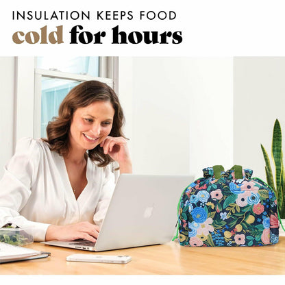 Insulated Lunch Bag for Women Drawstring Reusable Work Office Large Box