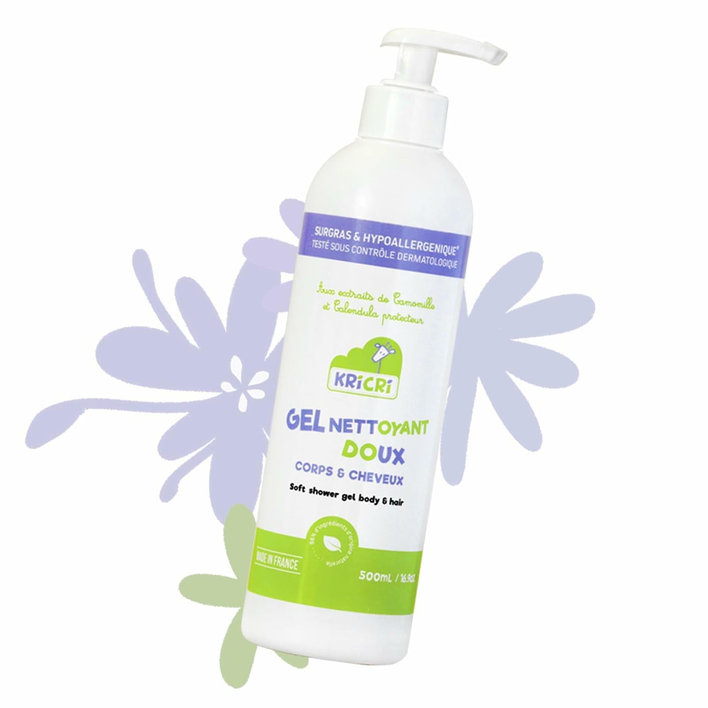 Kricri 2-in-1 Kids Body Wash & Shampoo Hypoallergenic 16.9oz