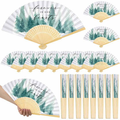 Threehoney 25pcs Funeral Memorial Folding Fans Sympathy Condolence Gifts