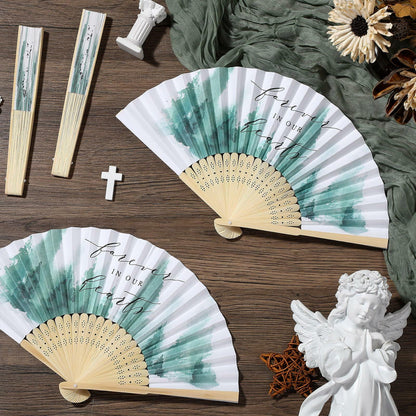 Threehoney 25pcs Funeral Memorial Folding Fans Sympathy Condolence Gifts