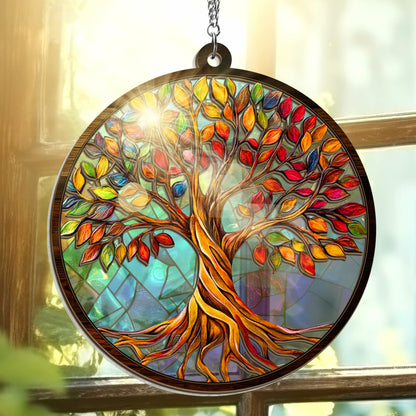 AVERXO Tree of Life Viking Suncatcher Window Hanging Decor 6in Open Box