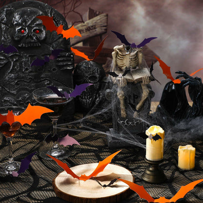 Maitys 36pcs Halloween Bat Cutouts Paper Wall Decor Stickers