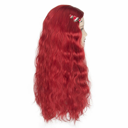 Miss U Hair Long Wavy Red Wig Women Middle Part Hair Clips Cosplay Halloween