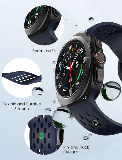 3 Pack Silicone Sport Band for Samsung Galaxy Watch Ultra 47mm